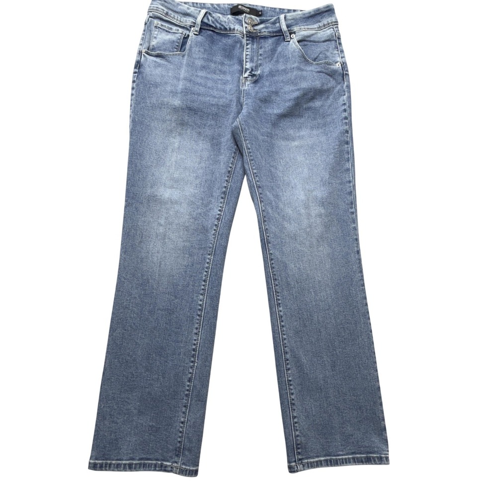 Hudson Jeans Womens 34x27 Blue Light Wash Straight Leg Stretch Denim Size 12